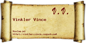 Vinkler Vince névjegykártya